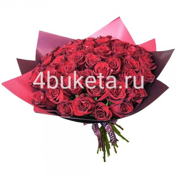 Букет 44 - Роза красная, упаковка (Люкс) - Работает доставка цветов Железногорск